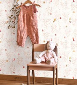 Tropical Birds Wallpaper by Casadeco Rose Blush