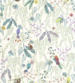 Tropical Forest Wallpaper by Casadeco Multico Fond Blanc