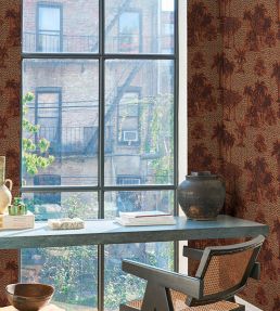 Tropical Safari Print Wallpaper by Schumacher Sunset In Los Llanos