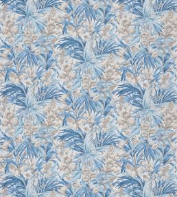 Trumpet Flowers Cotton Fabric by GP & J Baker Blues