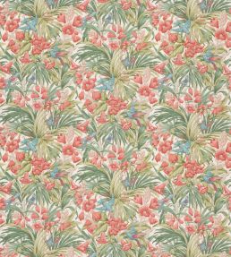 Trumpet Flowers Cotton Fabric by GP & J Baker Red/Green