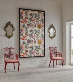 Tudeley Fabric by Nina Campbell Blue/Green/Ochre