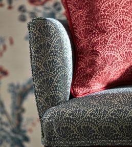 Tudor Damask Fabric by Zoffany Cochineal
