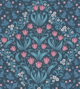 Tudor Garden Wallpaper by Cole & Son Fuchsia Blue