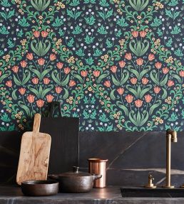 Tudor Garden Wallpaper by Cole & Son Plum Olive