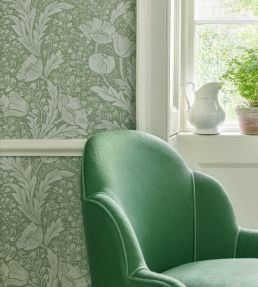 Tudor Poppy Wallpaper by Liberty Lapis