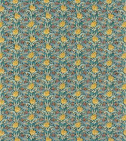 Tulip & Jasmine Cotton Fabric by GP & J Baker Teal