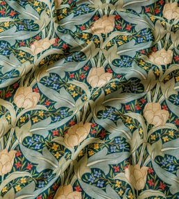 Tulip & Jasmine Cotton Fabric by GP & J Baker Teal
