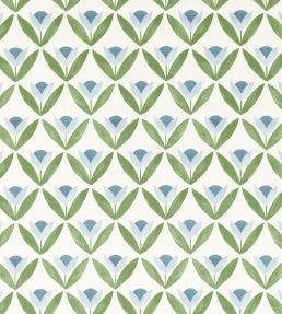 Tulip Trellis Print Fabric by Scion Coast Blue