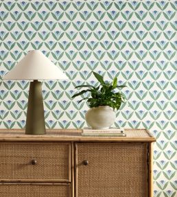 Tulip Trellis Wallpaper by Scion Coast Blue