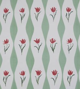 Tulip Wave Wallpaper by Sophie Harpley Pistachio