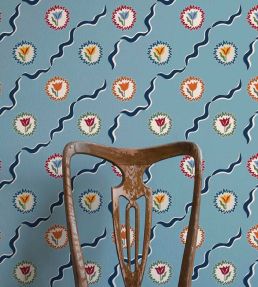 Tulips of Belgravia Wallpaper by Ottoline Blue
