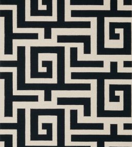 Tulum Applique Fabric by Thibaut Black on Natural