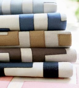 Tulum Applique Fabric by Thibaut Black on Natural
