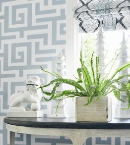 Tulum Wallpaper by Thibaut Navy