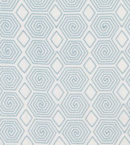 Turkish Maze Fabric by Vanderhurd Aqua/Cream