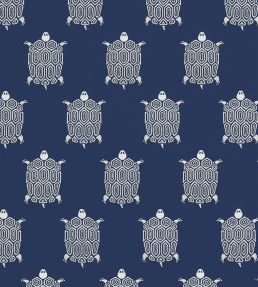 Turtle Bay Fabric by Thibaut Navy