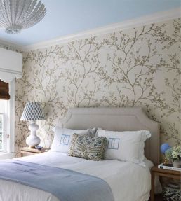 Twiggy Sisal Wallpaper by Schumacher Gold On Ivory