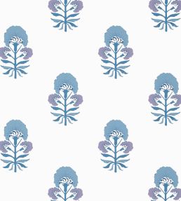 Tybee Bud Wallpaper by Thibaut Lavender and Blue