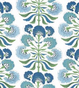 Tybee Tree Fabric by Thibaut Green and Blue