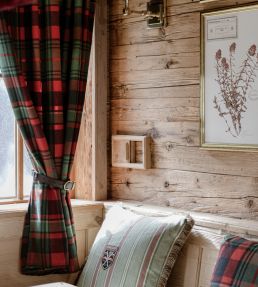 Tyrolean Plaid Fabric by MINDTHEGAP Black/Red/Green