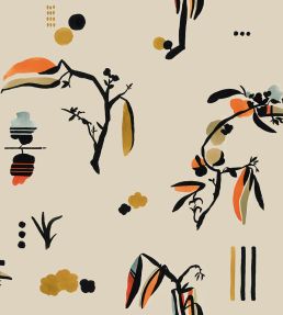 Ukiyo Wallpaper by Tres Tintas Beige