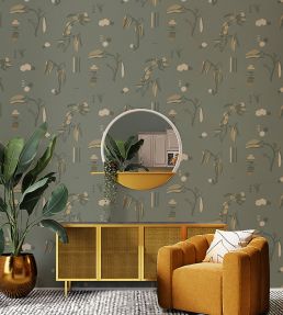 Ukiyo Wallpaper by Tres Tintas Azul claro