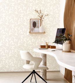 Ume Wallpaper by Casadeco Blanc Cotton