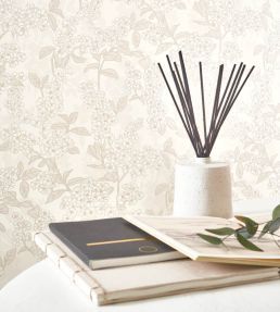 Ume Wallpaper by Casadeco Blanc Cotton