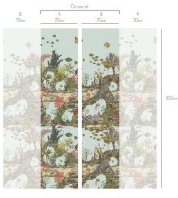 Underwater Jungle Wallpaper by Josephine Munsey Soft Aqua and Coral