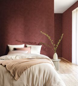 Uni La Chaux Wallpaper by Caselio Bordeaux