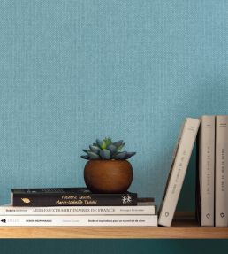 Uni Mat Wallpaper by Caselio Bleu Lagon