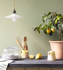 Uni Mat Wallpaper by Caselio Vert Jaune