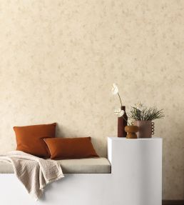Uni Metallise Vinyl Wallpaper by Caselio Beige Dore