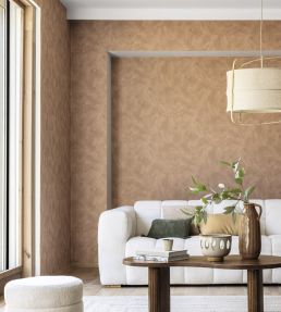 Uni Metallise Vinyl Wallpaper by Caselio Cappucino Cuivre
