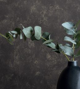 Uni Metallise Vinyl Wallpaper by Caselio Noir Dore