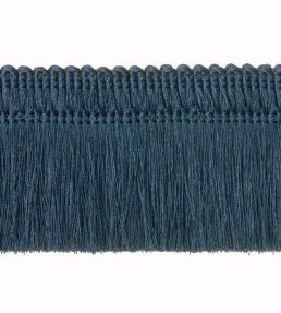 Unicolour Moss Fringe 45mm Trimming by Houles Navy Blue