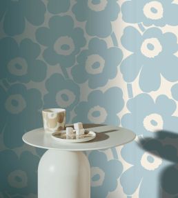 Unikko Wallpaper by Marimekko Blue