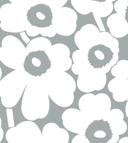 Unikko Metallic Wallpaper by Marimekko Silver