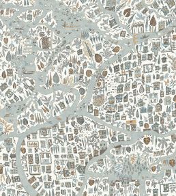 Utopia Fabric by Lewis & Wood Aqua Vita