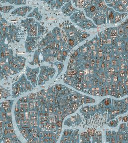 Utopia Fabric by Lewis & Wood Blue Almond