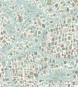 Utopia Fabric by Lewis & Wood Pistachio Rose