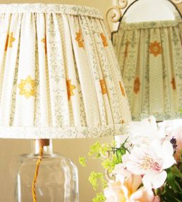 Valencia Fabric by Kate Medlicott Duck Egg & Ochre