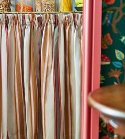 Valley Stripe Fabric by Sanderson Indigo/Ivory