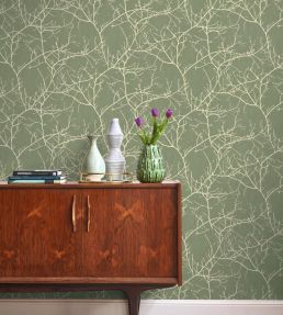 Vancouver Wallpaper by Casadeco Vert Eucalyptus