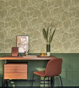 Vancouver Wallpaper by Casadeco Vert Olive