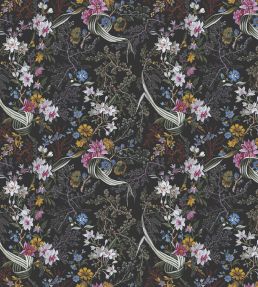 V&A Floris Fabric by Arley House Black