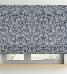 V&A Heraldic Birds Fabric by Arley House French Blue