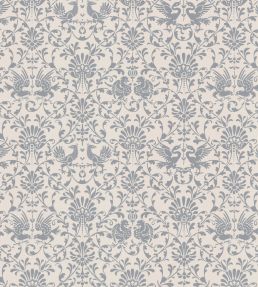 V&A Heraldic Birds Fabric by Arley House Slate Grey