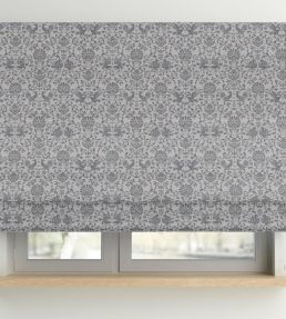 V&A Heraldic Birds Fabric by Arley House Slate Grey